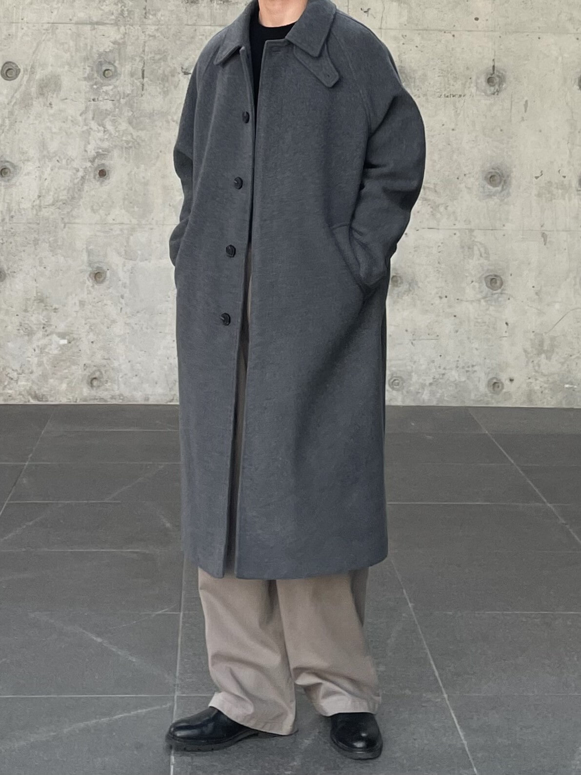 cashmere balmacaan coat (3color)