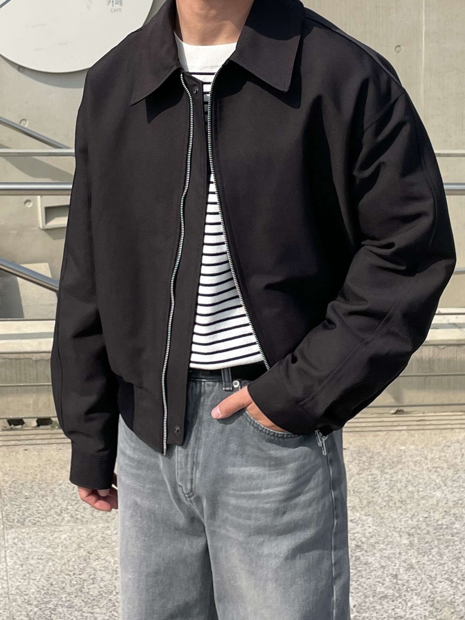 cross two-way bomber jacket (3color)