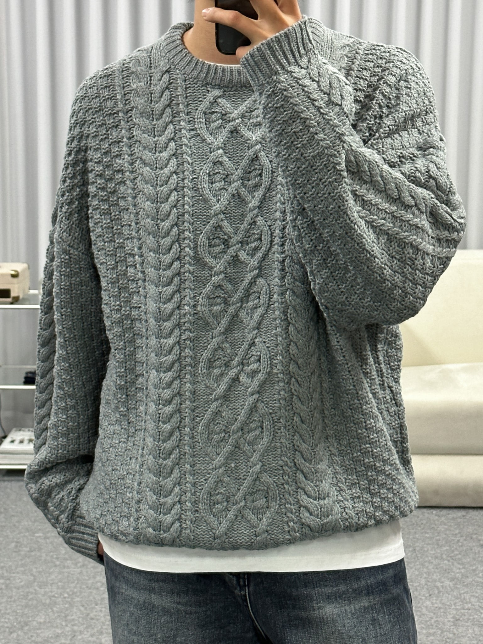 coy over-fit cable knit (4color)
