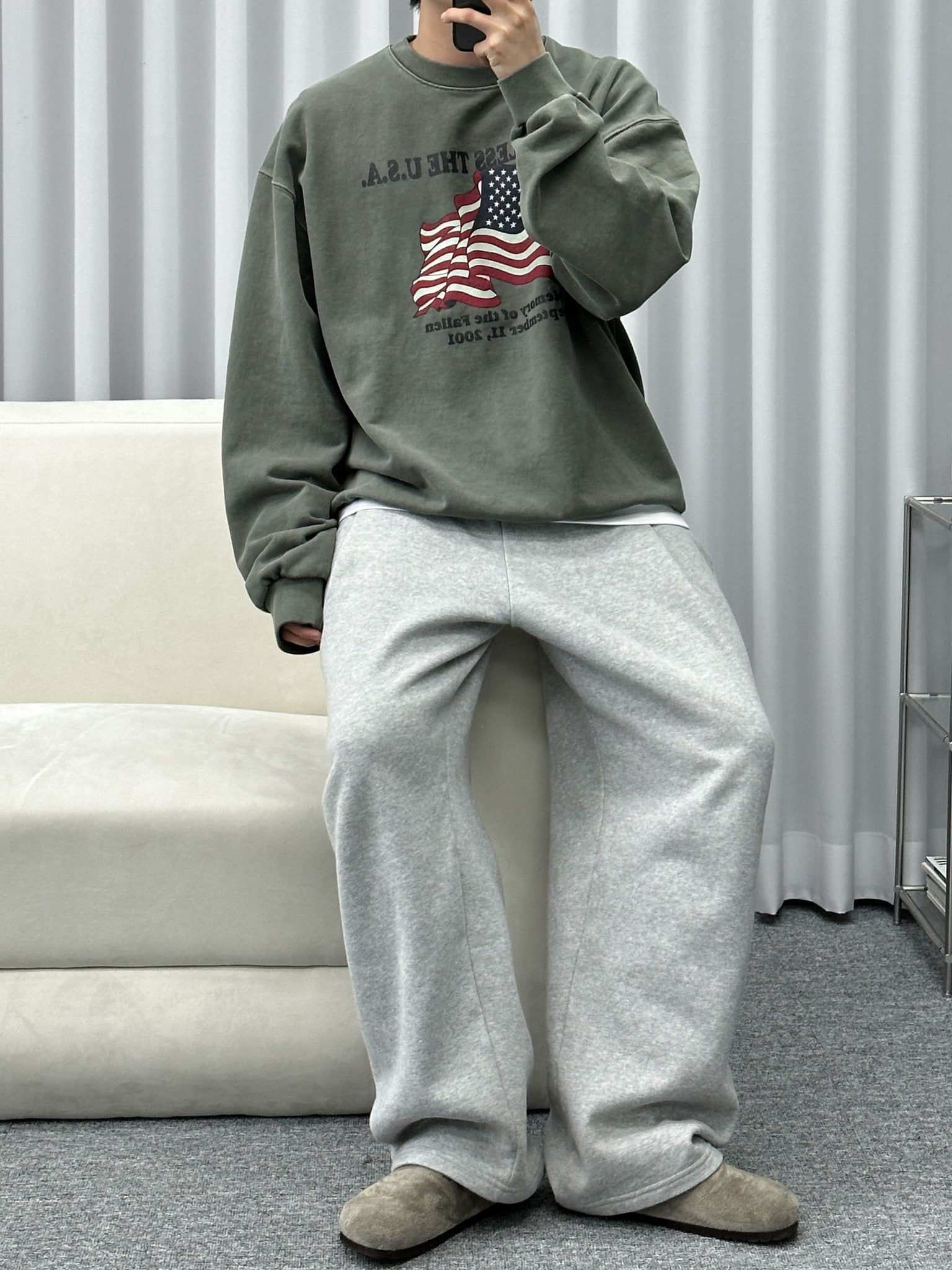 U.S.A dyeing sweat shirt (3color)