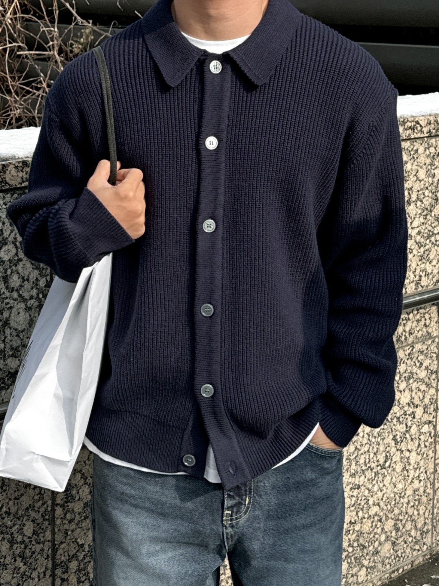 hachi washable collar cardigan (10color)