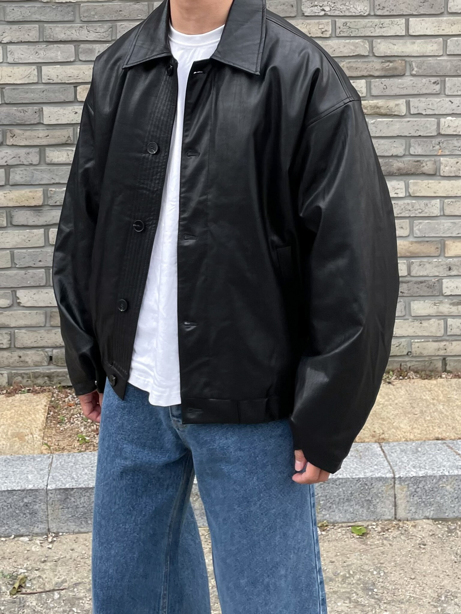 BL leather blouson jacket (2color)