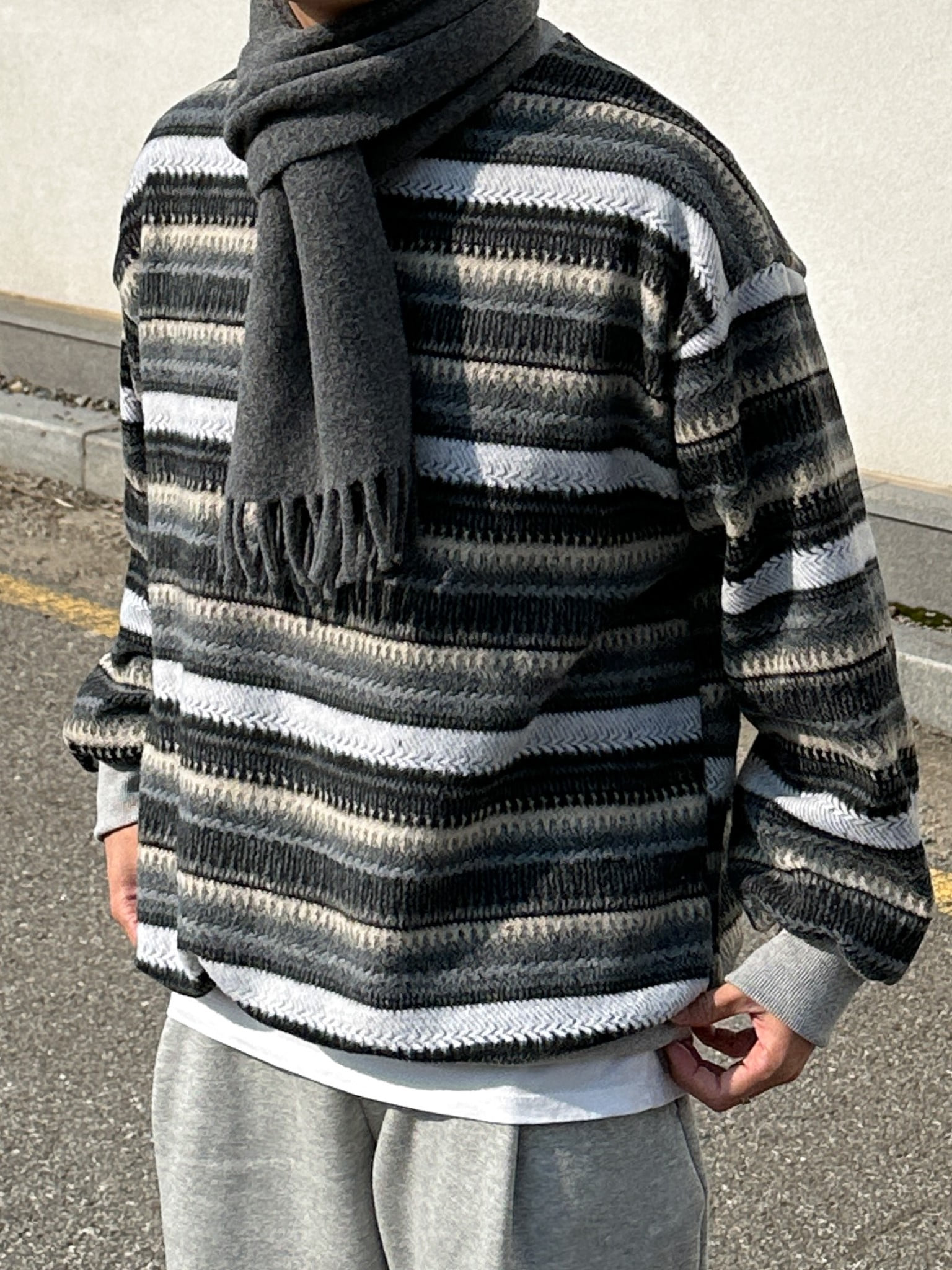 polka bohemian round knit (2color)