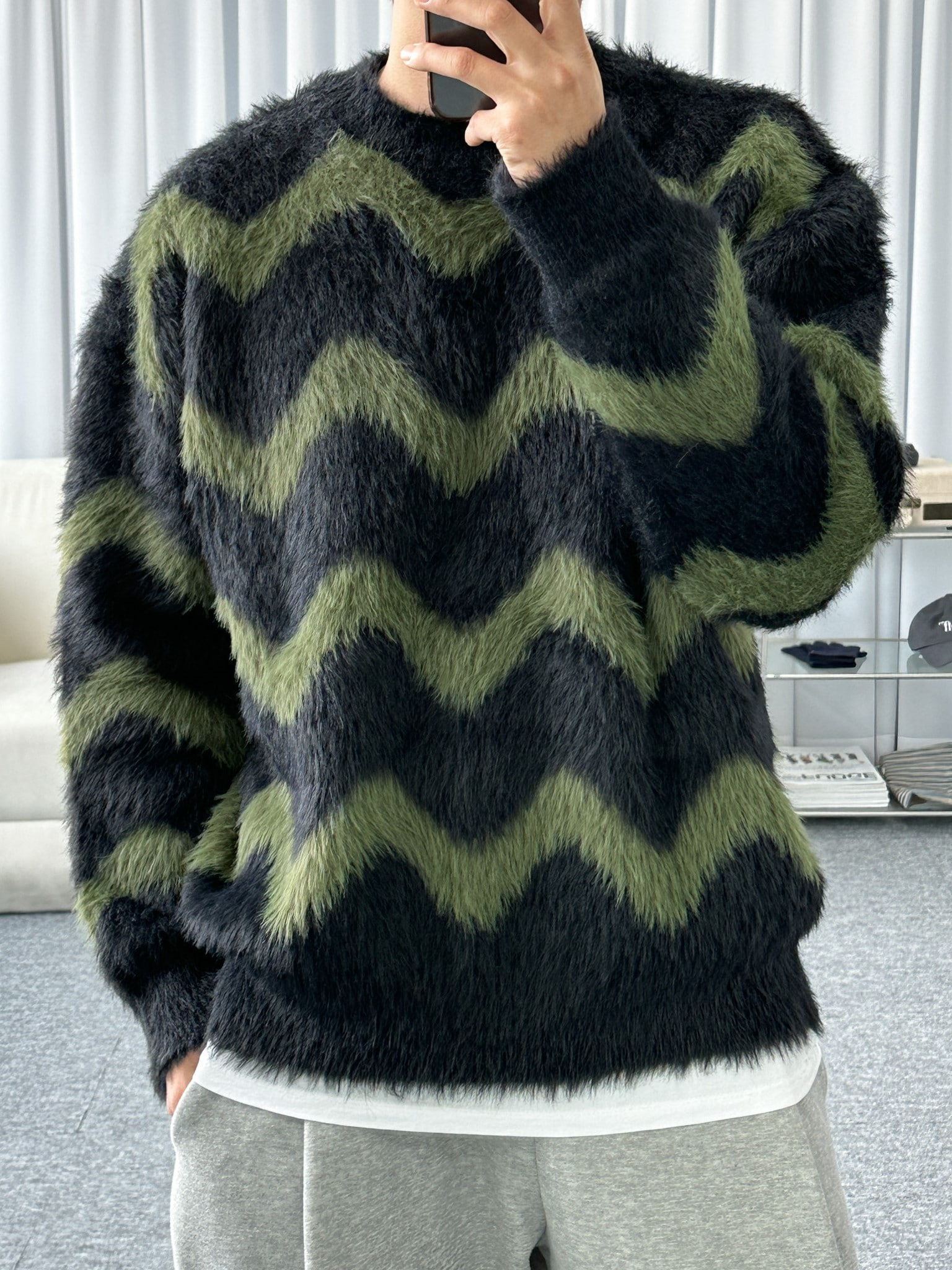 wave angora round knit (4color)